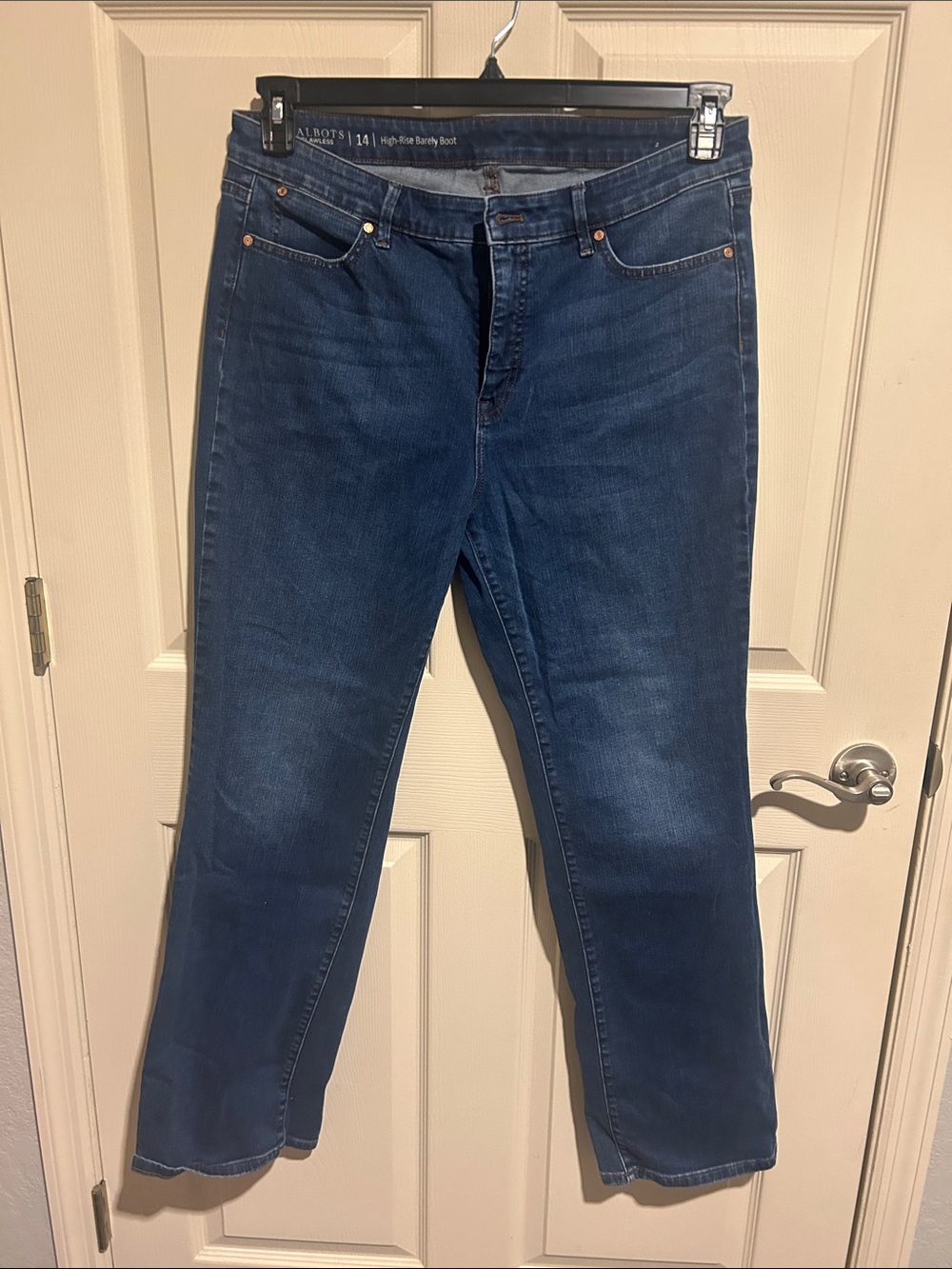 Talbots Women's Straight-Leg Jeans in Dark Blue Denim